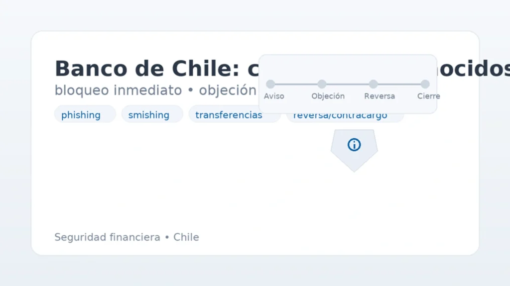 Banco de Chile: cargos no reconocidos y fraudes — bloqueo inmediato, objeción de cargo y escalamiento