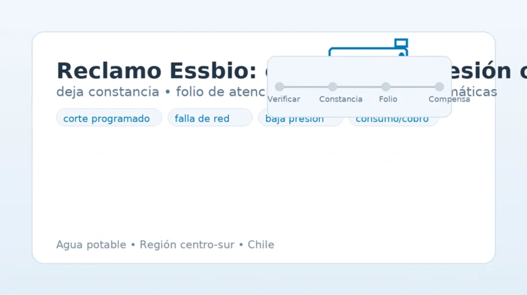 Reclamo Essbio por corte o baja presión: constancia, folio de atención y compensaciones automáticas