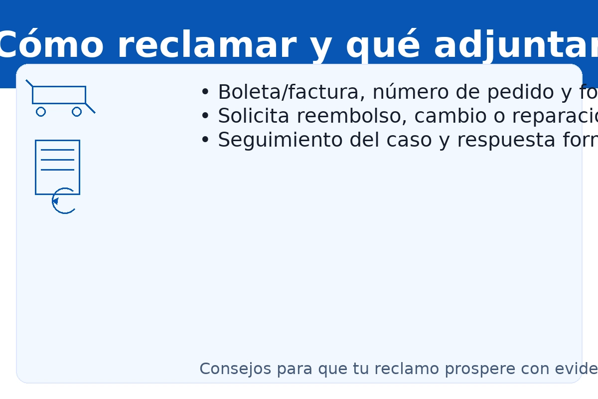Lider / Walmart: cómo reclamar por compras en tienda o Marketplace — boleta, número de pedido, plazos y seguimiento del caso