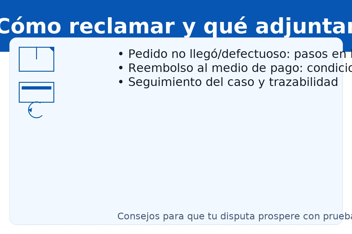 Mercado Libre: cómo reclamar por pedido defectuoso o no entregado — reembolso al medio de pago y seguimiento del caso