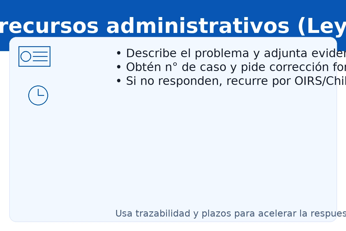 Registro Civil: pasos y recursos (Ley 19.880) — evidencia, número de caso y reposición si no hay respuesta