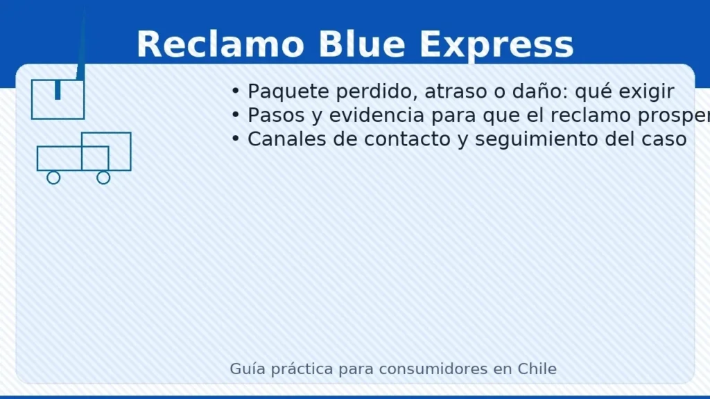 Reclamo Blue Express en Chile: paquete perdido, atraso o dañado — cómo exigir solución, pasos y canales de atención