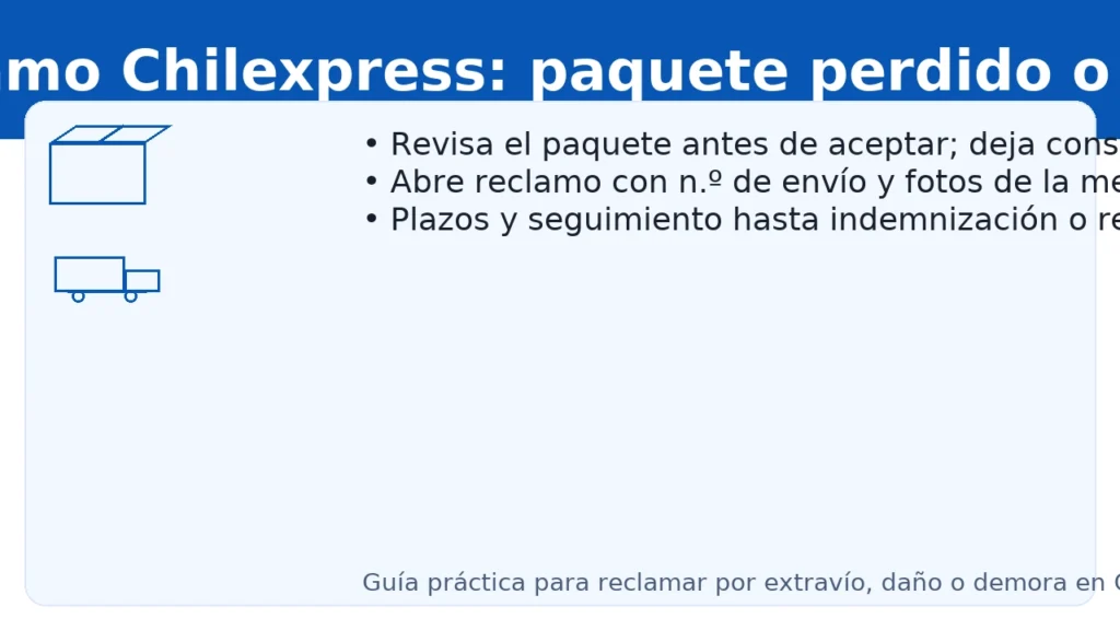 Reclamo Chilexpress: paquete perdido o con daño — cómo documentar, abrir reclamo y seguir hasta indemnización
