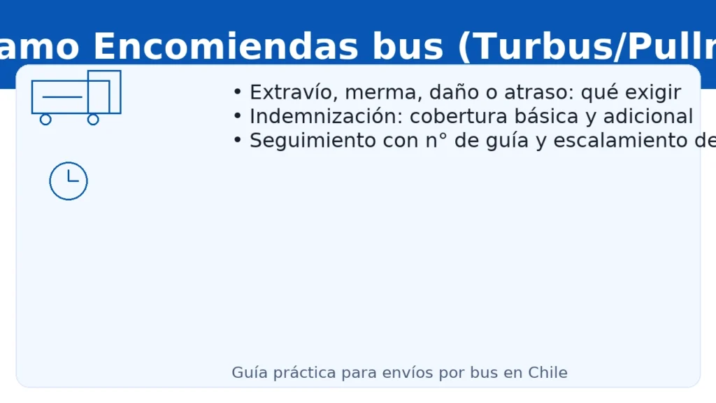 Reclamo por encomiendas en bus (Turbus/Pullman) en Chile: extravío, merma, daño o atraso — qué exigir y cómo hacer seguimiento