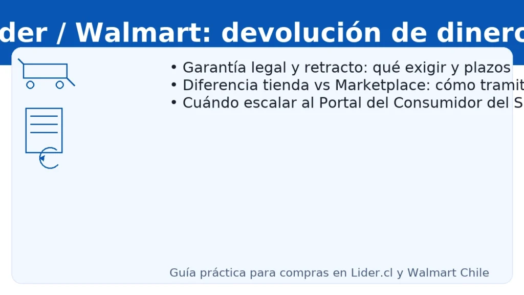 Reclamo Lider / Walmart en Chile: devolución de dinero y SERNAC — garantía legal, retracto y pasos con evidencia