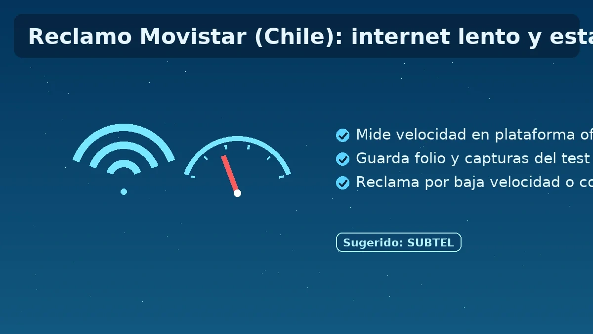 Reclamo Movistar en Chile: internet lento, pruebas de velocidad oficiales y cómo guardar folio del caso