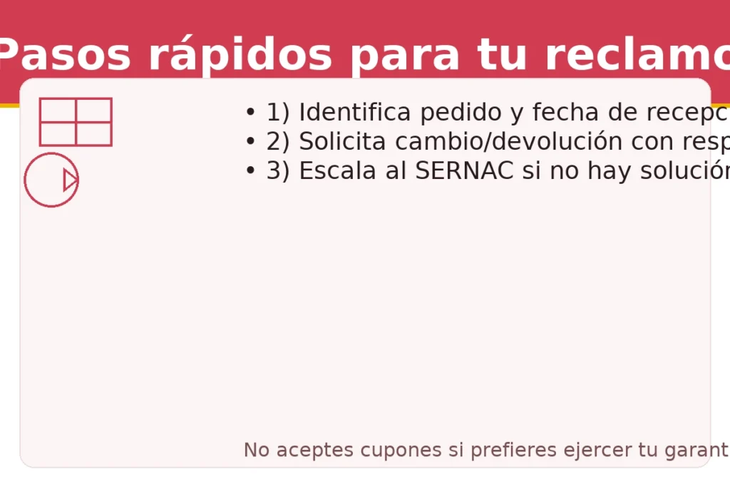 Pasos para reclamar en Casa Ideas — identificar pedido, usar canal oficial y escalar al SERNAC