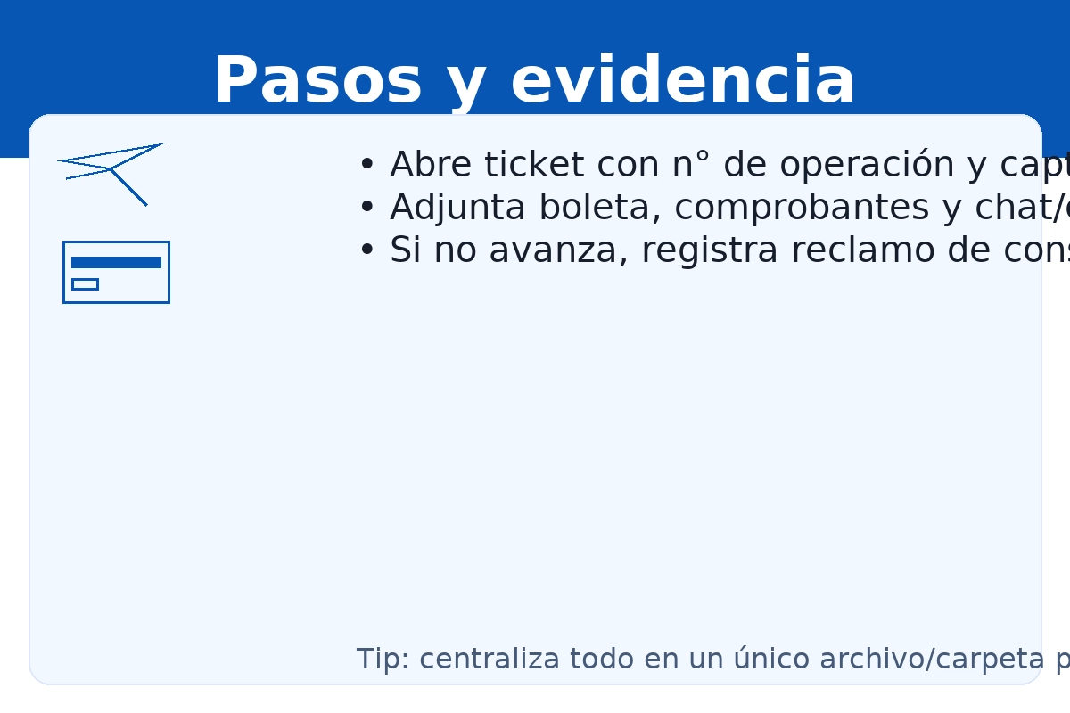Global66: pasos y evidencia para reclamar — ticket con n.º de operación, comprobantes y trazabilidad del caso