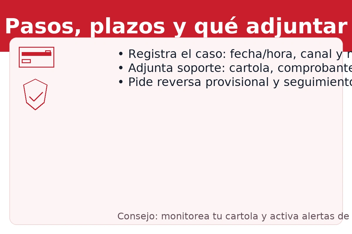 Santander: pasos y plazos para desconocer operaciones — evidencias (cartola, comprobantes, capturas) y seguimiento con número de caso