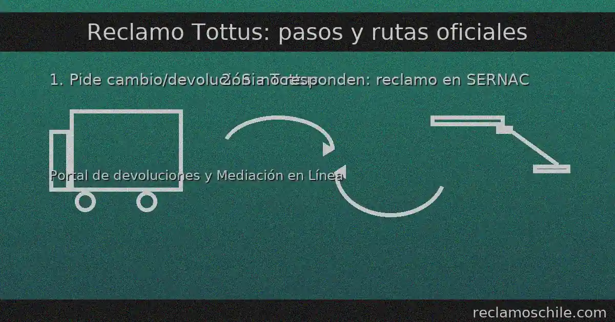 Cómo reclamar a Tottus: primero solicita cambio/devolución por los canales de la empresa; si no responden, ingresa un reclamo en el Portal del Consumidor y usa la Mediación en Línea del SERNAC.